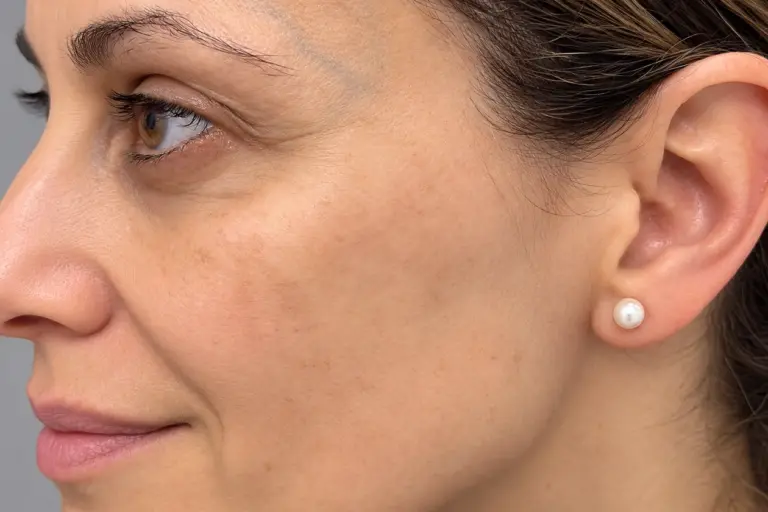 Guancia dopo il trattamento del melasma